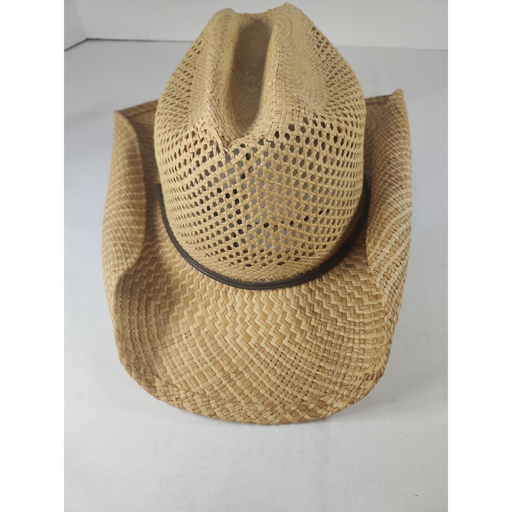 Vintage Original Rocha Cowboy Straw Hat With Ajustable String Made In Mexico